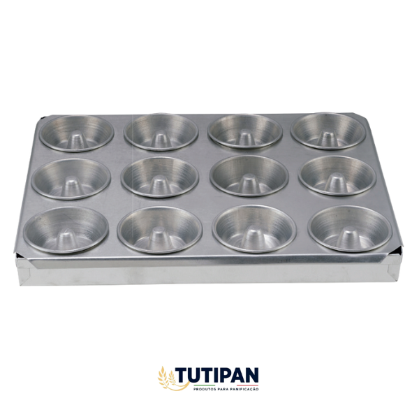 Forma Banho Maria P/ Quindim com 12 Forminhas (ALUM) 33,5 X 26 X 3 cm