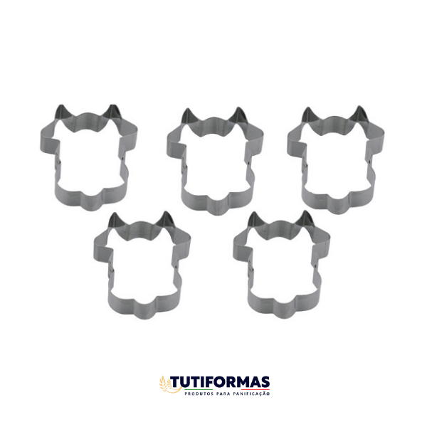 Aro Cortador Petit Four Animais Vaquinha (INOX) – 5 Peças