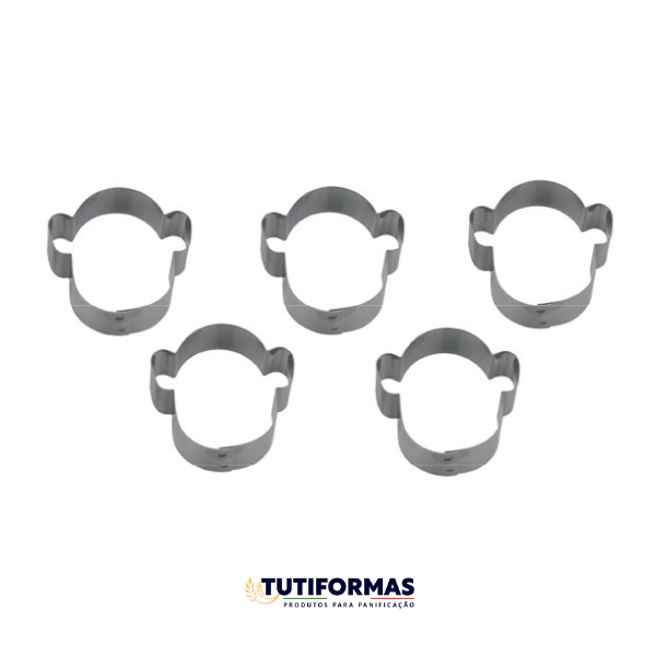 Aro Cortador Petit Four Animais Macaco (INOX) – 5 Peças