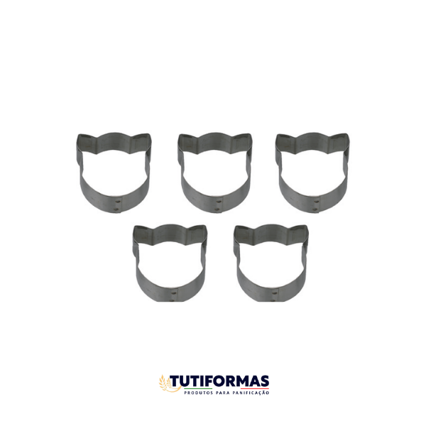 Aro Cortador Petit Four Cara de Gato (INOX) – 5 Peças