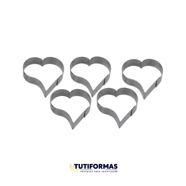 Aro Cortador Petit Four Coração (INOX) – 5 Peças