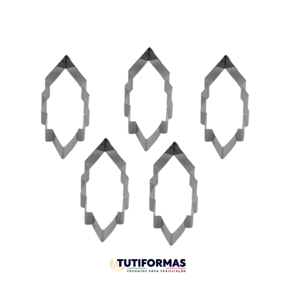 Aro Cortador Petit Four Folha Amor Perfeito (INOX) – 5 Peças