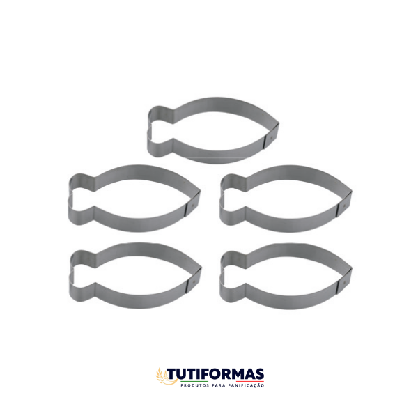 Aro Cortador Petit Four Peixe (INOX) – 5 Peças