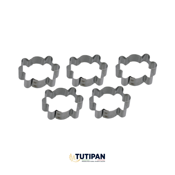 Aro Cortador Petit Four Tartaruga (INOX) – 5 Peças