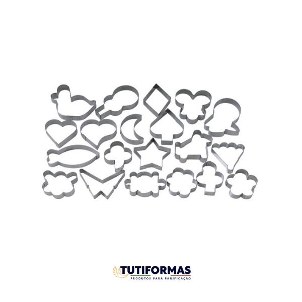 Jogo Aro Cortador Petit Four (INOX) C/ 20 pçs