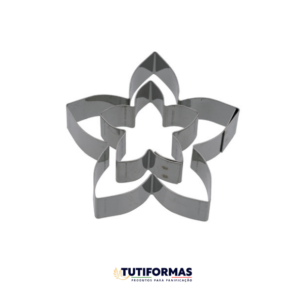 Jogo Aro Cortador Petit Four Cépala de Rosa (INOX) C/ 2 pçs