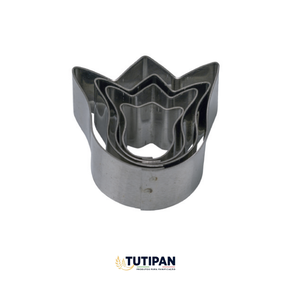 Jogo Aro Cortador Petit Four Mini Tulipa (INOX) C/ 4 pçs