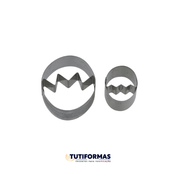 Jogo Aro Cort. Petit Four Páscoa – Ovo Páscoa Quebrado (INOX) C/ 2 pçs