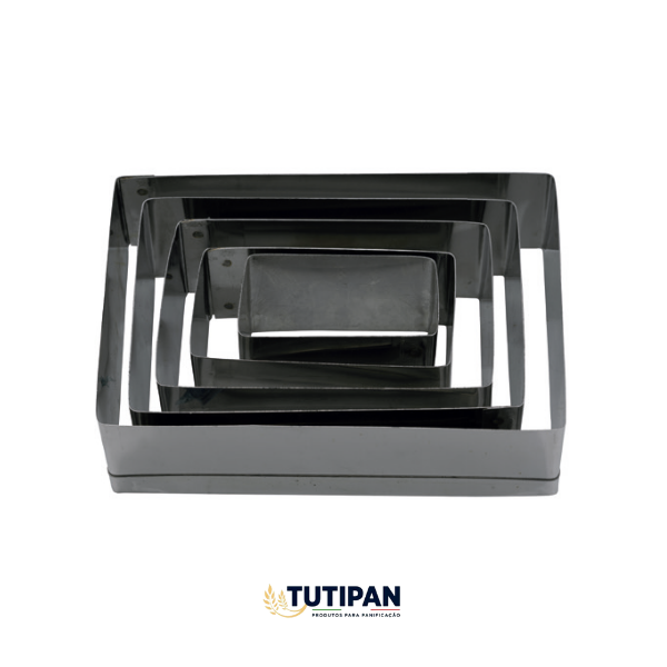 Jogo Aro Cortador Petit Four Retângulo (INOX) C/ 8 pçs
