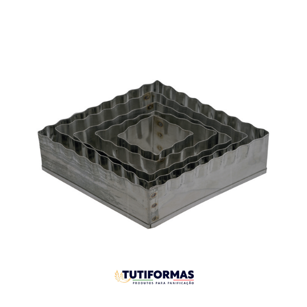 Jogo Aro Cortador Losango Crespo (INOX) C/ 5 pçs